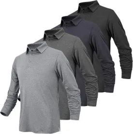 BALENNZ Long Sleeve Polo Shirts for Men Moisture Wicking Mens Long Sleeve Polo Shirts Quick Dry Golf Polos for Men