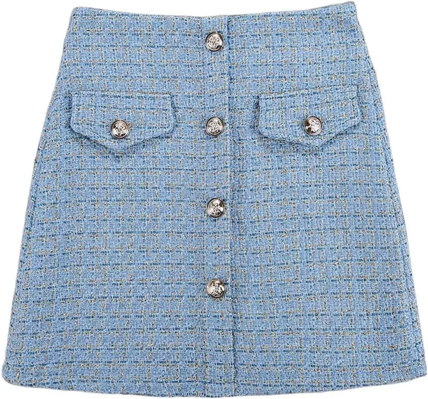 Belted Tweed Pencil Skirt for Women, Autumn Winter Office Ready