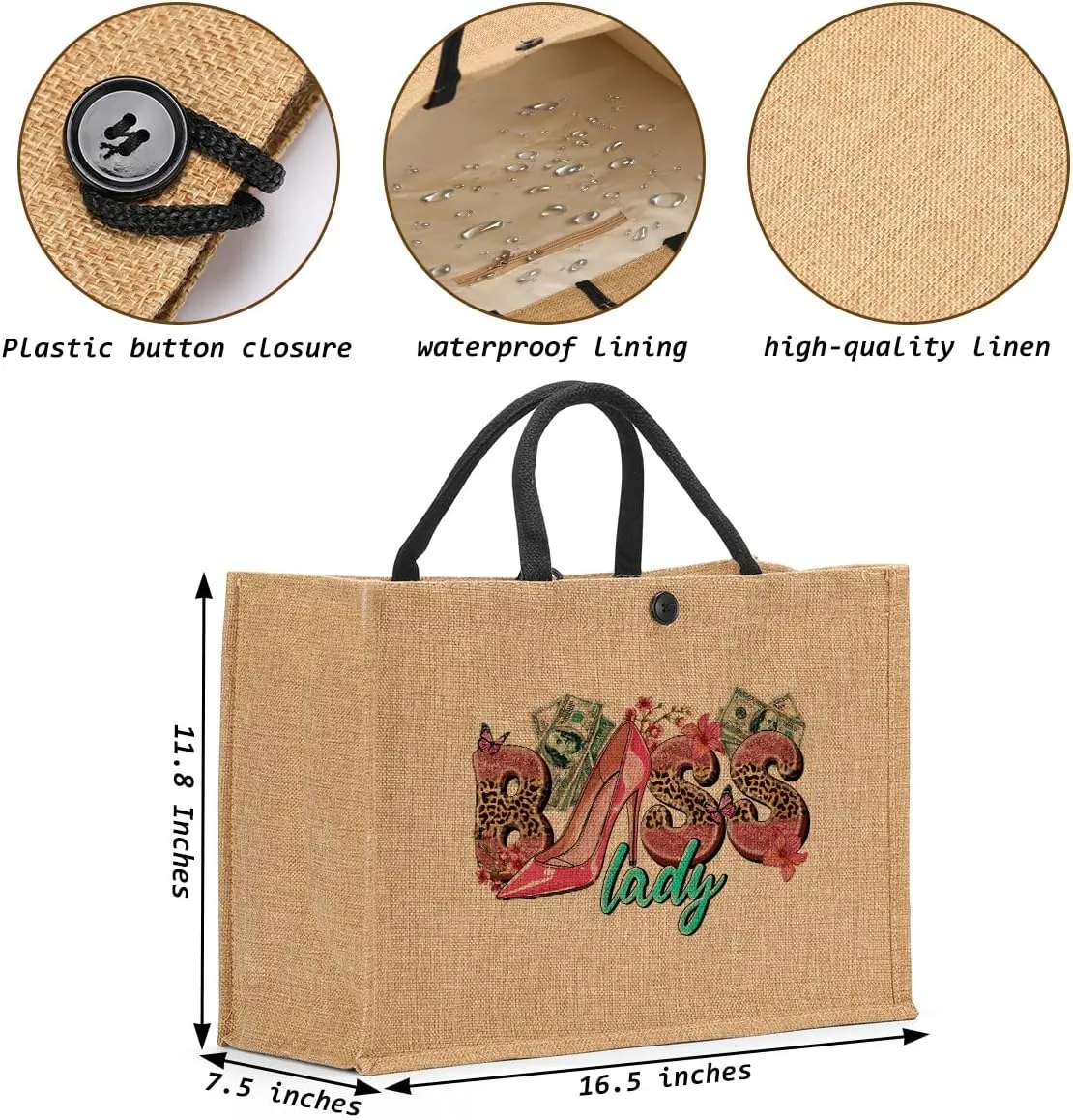 Canvas Tote Bag, Christmas Mothers Day Birthday Gifts for Female Woman