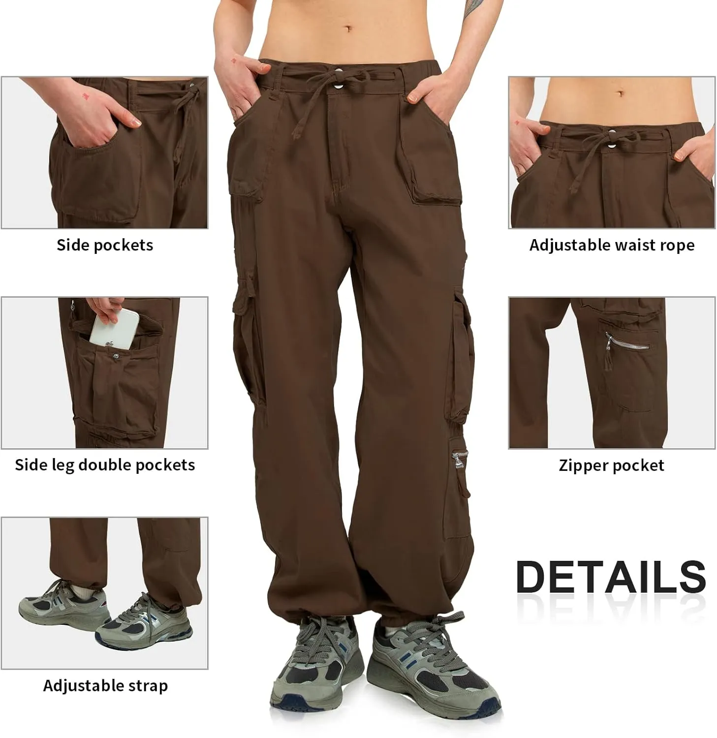 Cargo Pants Women Baggy Hiking Casual Cotton Military Tactical Army Combat Work Pants with 7 Pockets