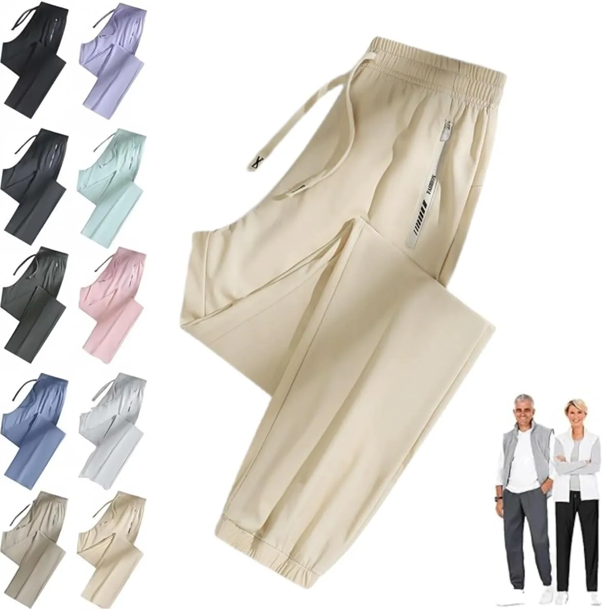 Comfysfit.Com Unisex Ultra Stretch Active Quick Drying Pants for Women Over 50, Multiple Sizes, Black, S-5XL