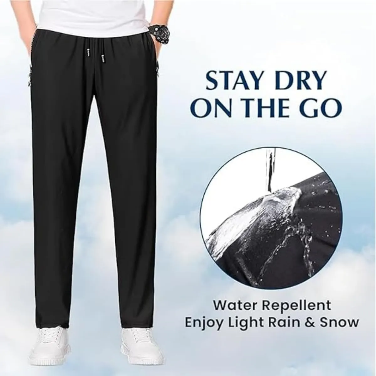 Comfysfit.Com Unisex Ultra Stretch Active Quick Drying Pants for Women Over 50, Multiple Sizes, Black, S-5XL