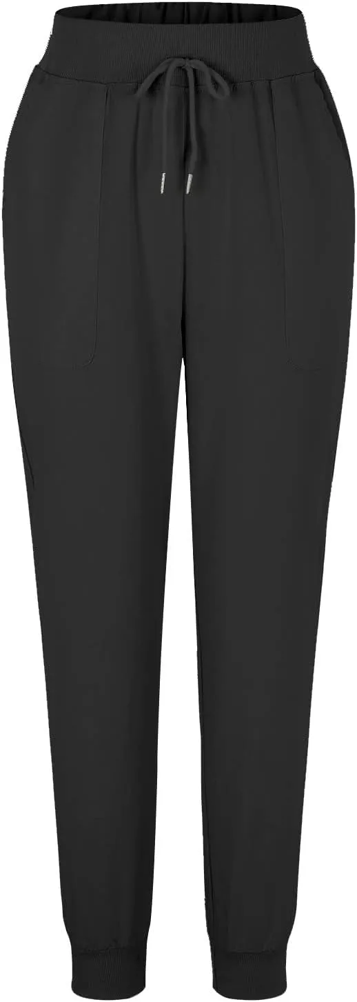 Cotton Linen Tapered Pants for Women Drawstring Elastic Waist Trousers Cinch Bottom Lightweight High Waisted Pants 2025