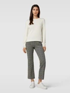 Cropped trousers with all-over pattern, model Rani Cambio, black