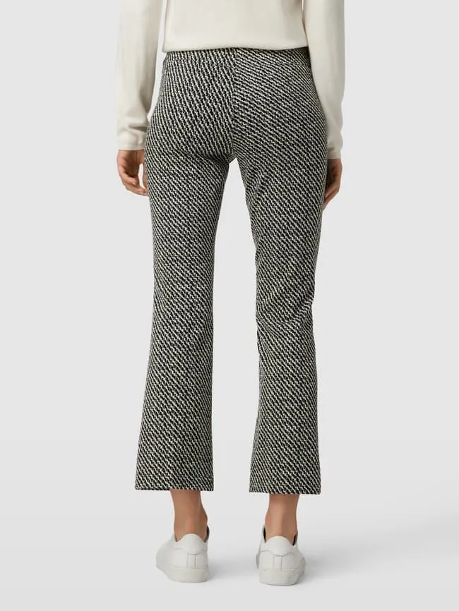 Cropped trousers with all-over pattern, model Rani Cambio, black