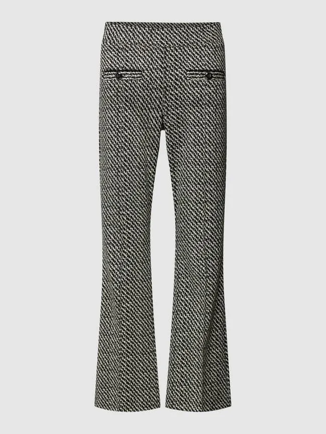 Cropped trousers with all-over pattern, model Rani Cambio, black