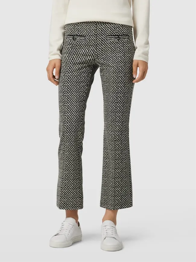 Cropped trousers with all-over pattern, model Rani Cambio, black
