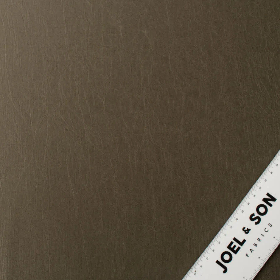 Deep Khaki Crinkled Polyester
