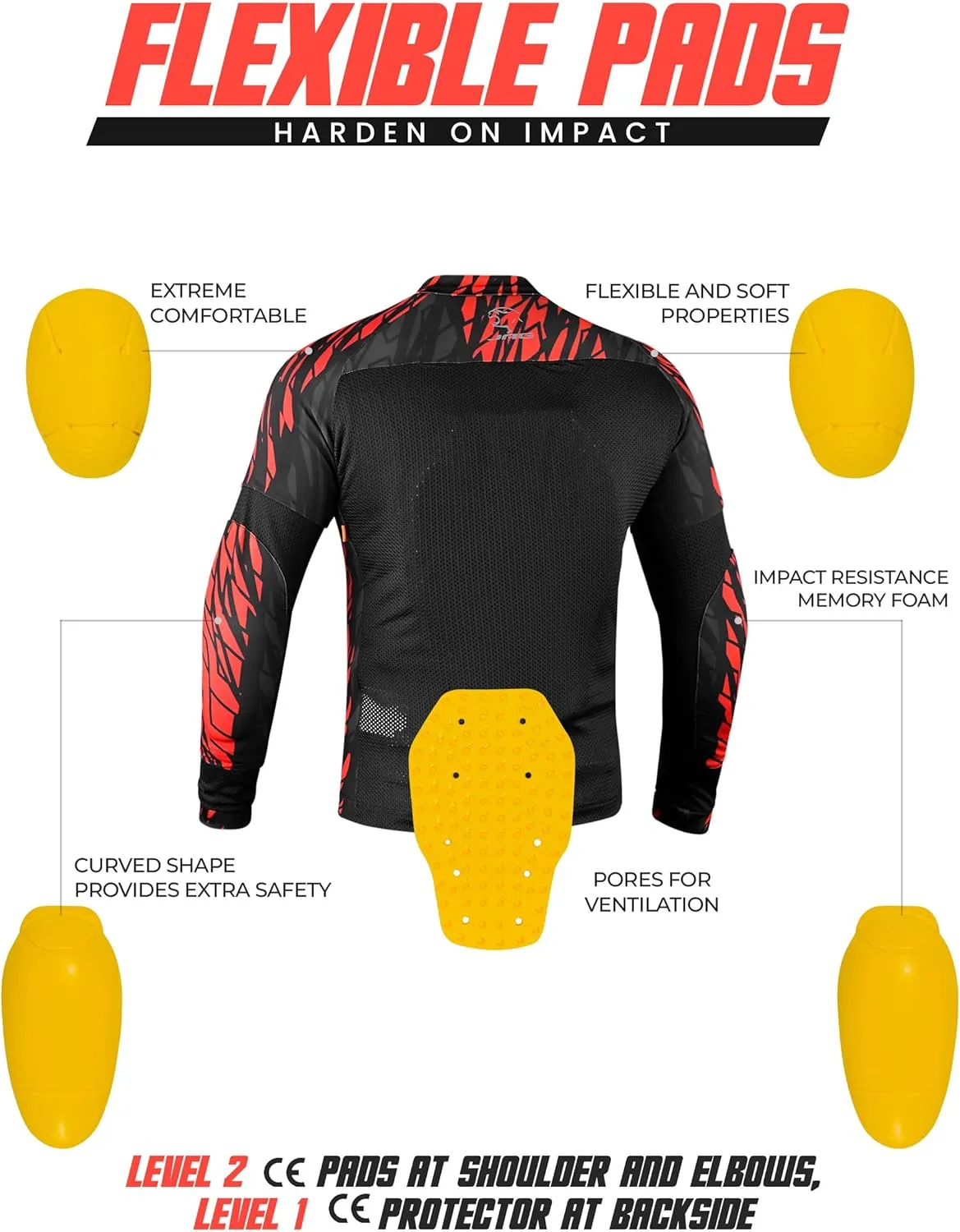 J.A.G. Motorcycle Mesh Shirt for Men with CE Certified Protective Padded Armors | All Season Motorcycle Riding Shirt
