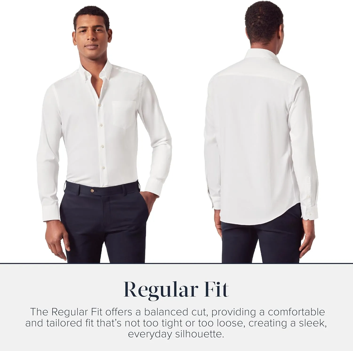Jermyn Street Collection by Hawes and Curtis - Mens White Oxford Dress Shirt  100% Cotton, Regular Fit - Oxford Shirt