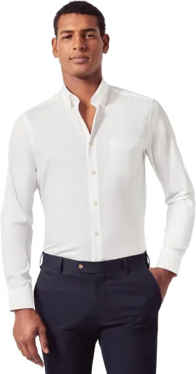 Jermyn Street Collection by Hawes and Curtis - Mens White Oxford Dress Shirt  100% Cotton, Regular Fit - Oxford Shirt