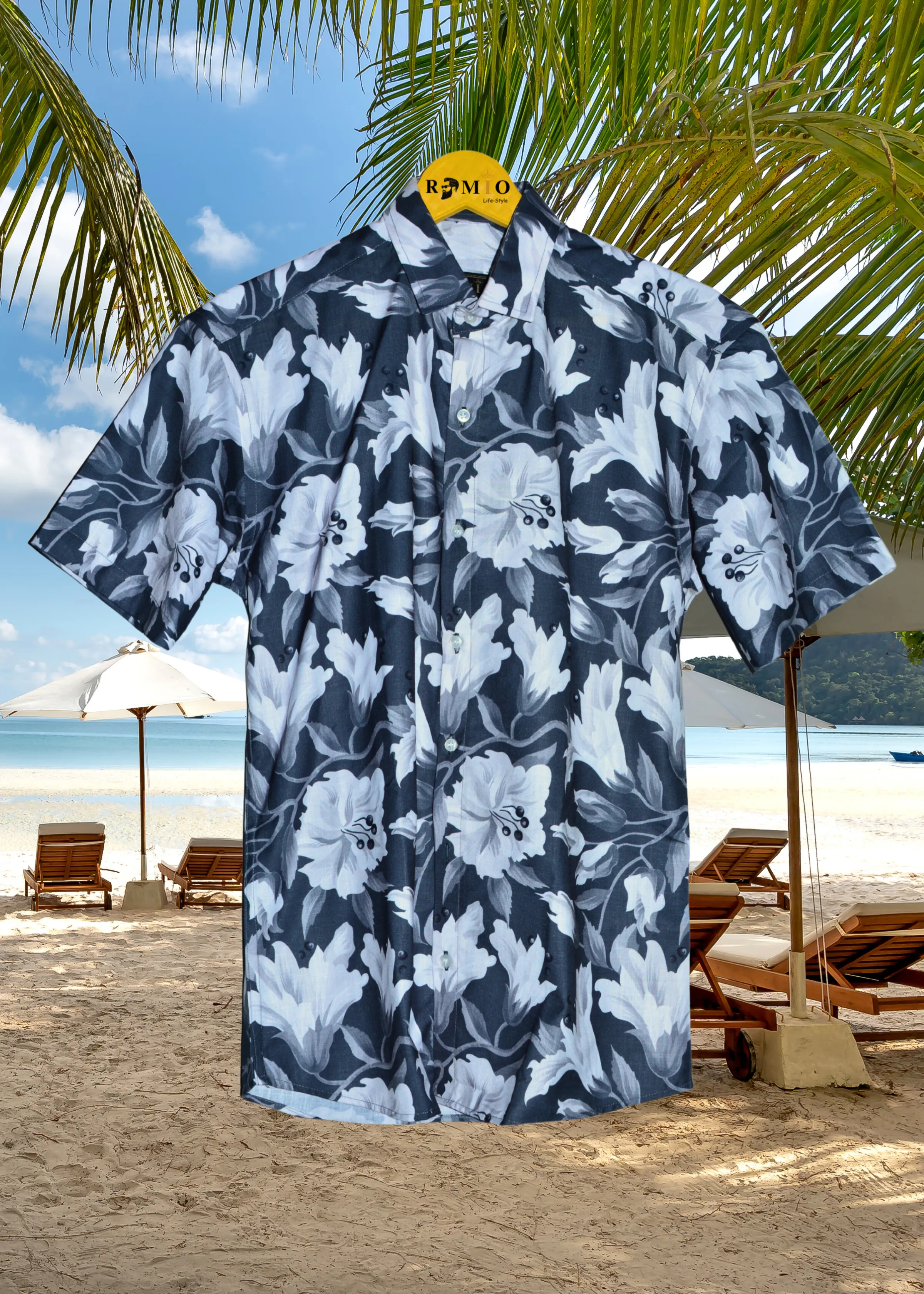 Men's White Cotton Blend Regular Fit Printed Half Sleeves Casual Shirt (f19)