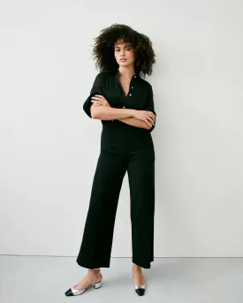 Ponte Cropped Wide Leg (Classic Black)