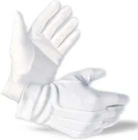 Size Large 100% Cotton White Marching Band Parade Formal Attire Costume Gloves For Men