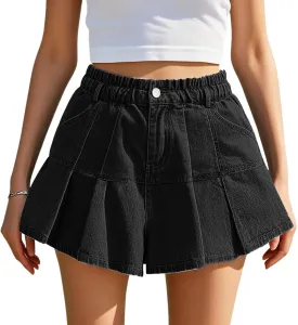 SperLucky Jeans for Women High Waisted Stretchy Short Jeans Loose Leg Denim Short Pants