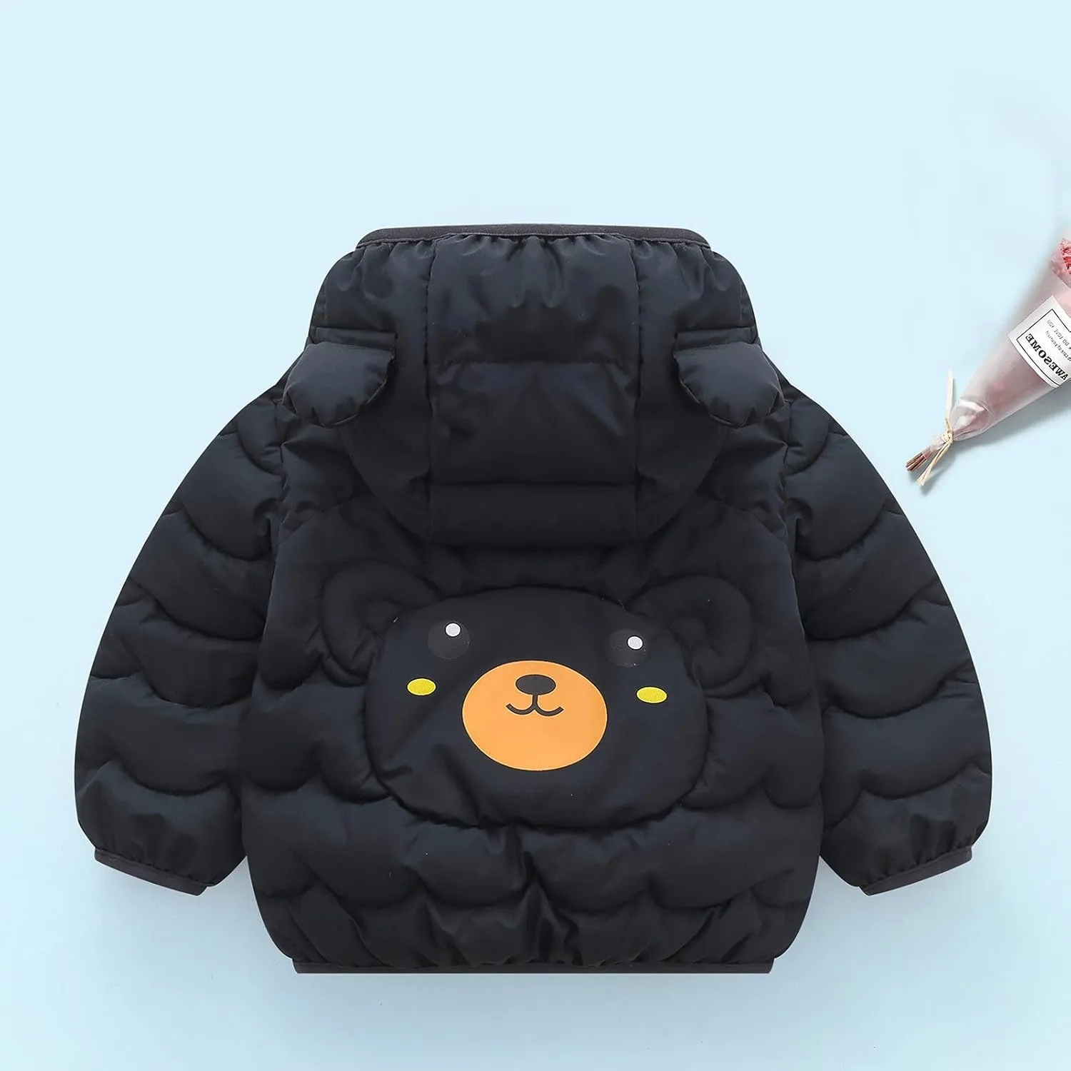 Toddler Baby Boys Girls Winter Coats Jacket Warm Clothes for 1-4 Years Old Kid Thick Ears Hoodie Velvet Snowsuit