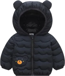Toddler Baby Boys Girls Winter Coats Jacket Warm Clothes for 1-4 Years Old Kid Thick Ears Hoodie Velvet Snowsuit