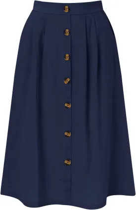 Women 2023 Summer Spring Skirt Women Long Button Skirt Solid Color High Waist Fashion Casual A Line Denim Pencil
