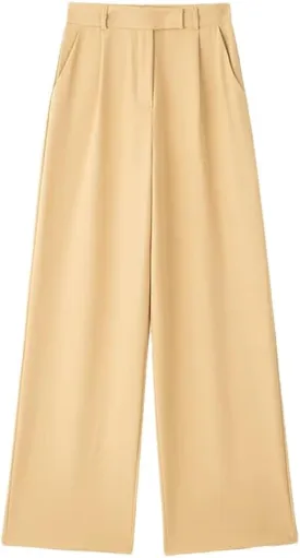 Women Solid Zipper Fly Straight Vintage High Waist Trousers Business Casual Pants