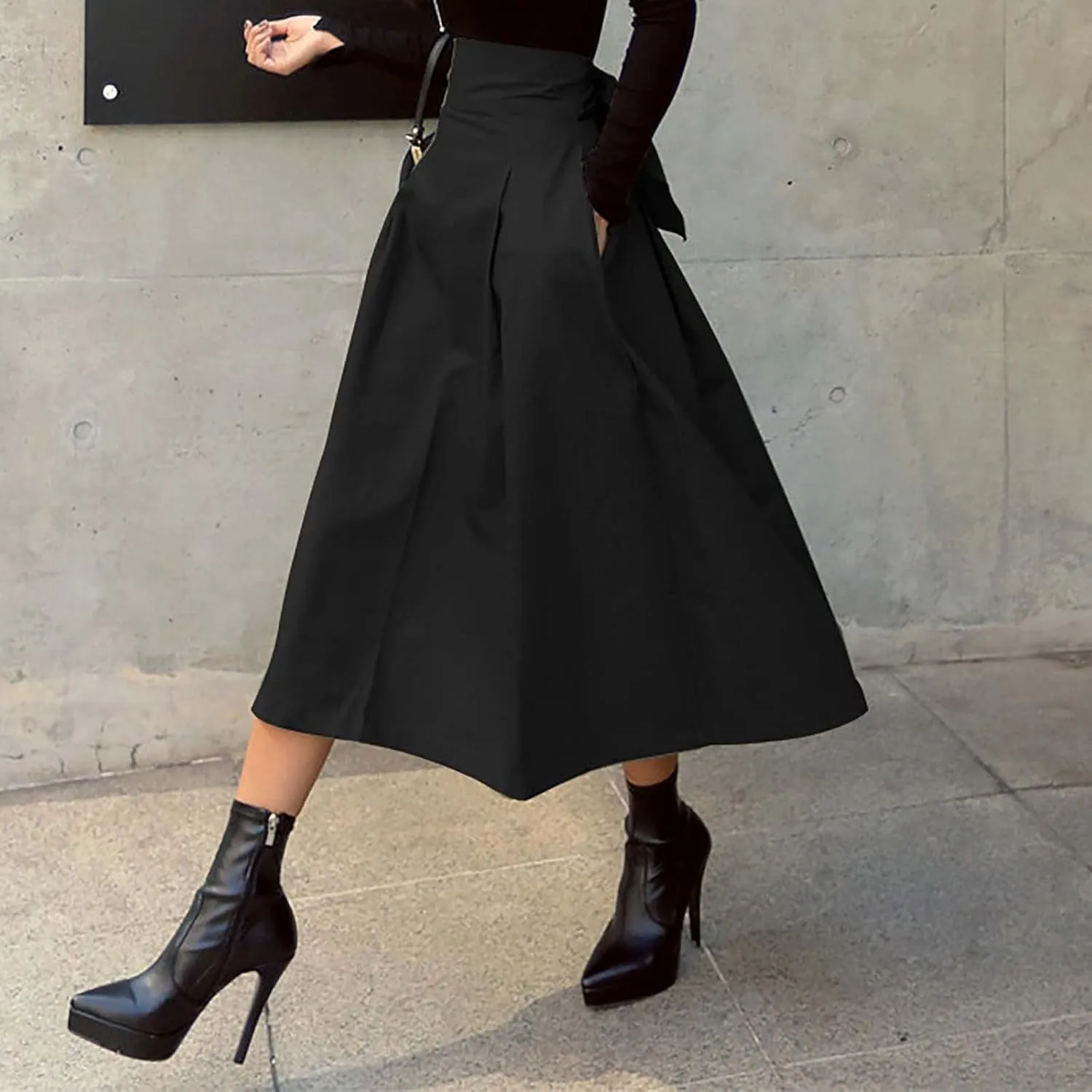 Women's A Line Umbrella Skirt Bow Skirt Large Skirt Slim Waist Skirt Plus Size Skirt