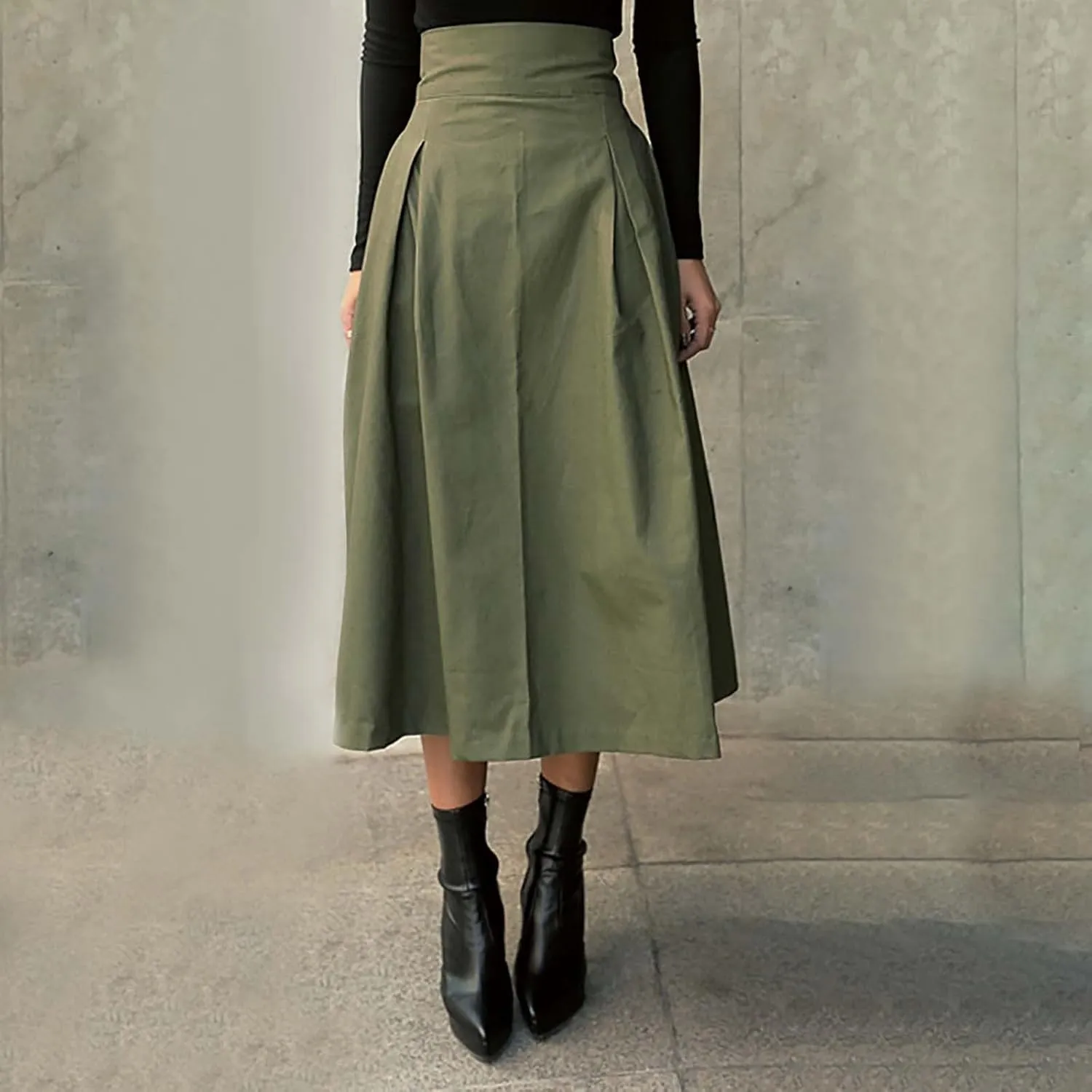 Women's A Line Umbrella Skirt Bow Skirt Large Skirt Slim Waist Skirt Wool Skirt Hangers with Clips