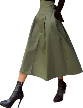 Women's A Line Umbrella Skirt Bow Skirt Large Skirt Slim Waist Skirt Wool Skirt Hangers with Clips