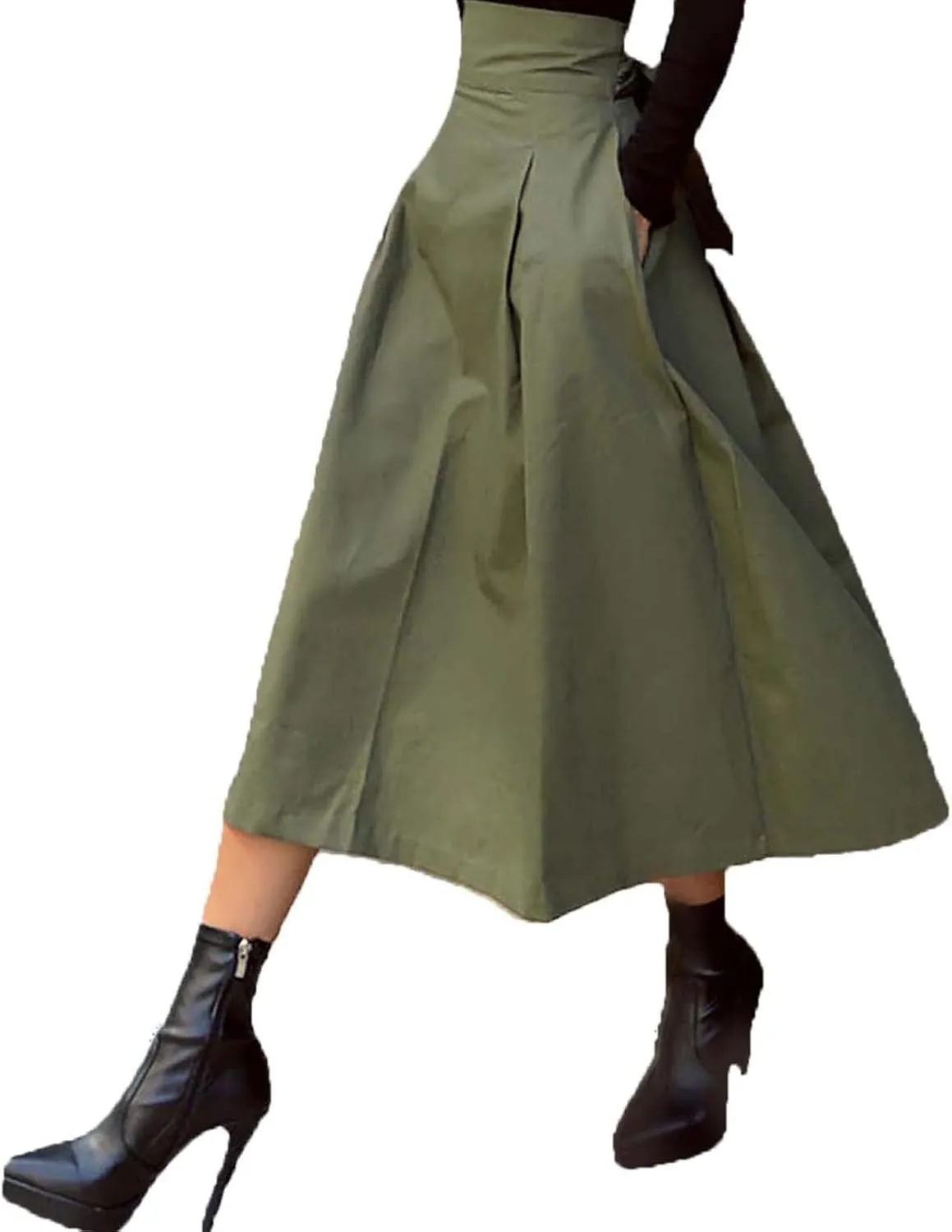 Women's A Line Umbrella Skirt Bow Skirt Large Skirt Slim Waist Skirt Wool Skirt Hangers with Clips