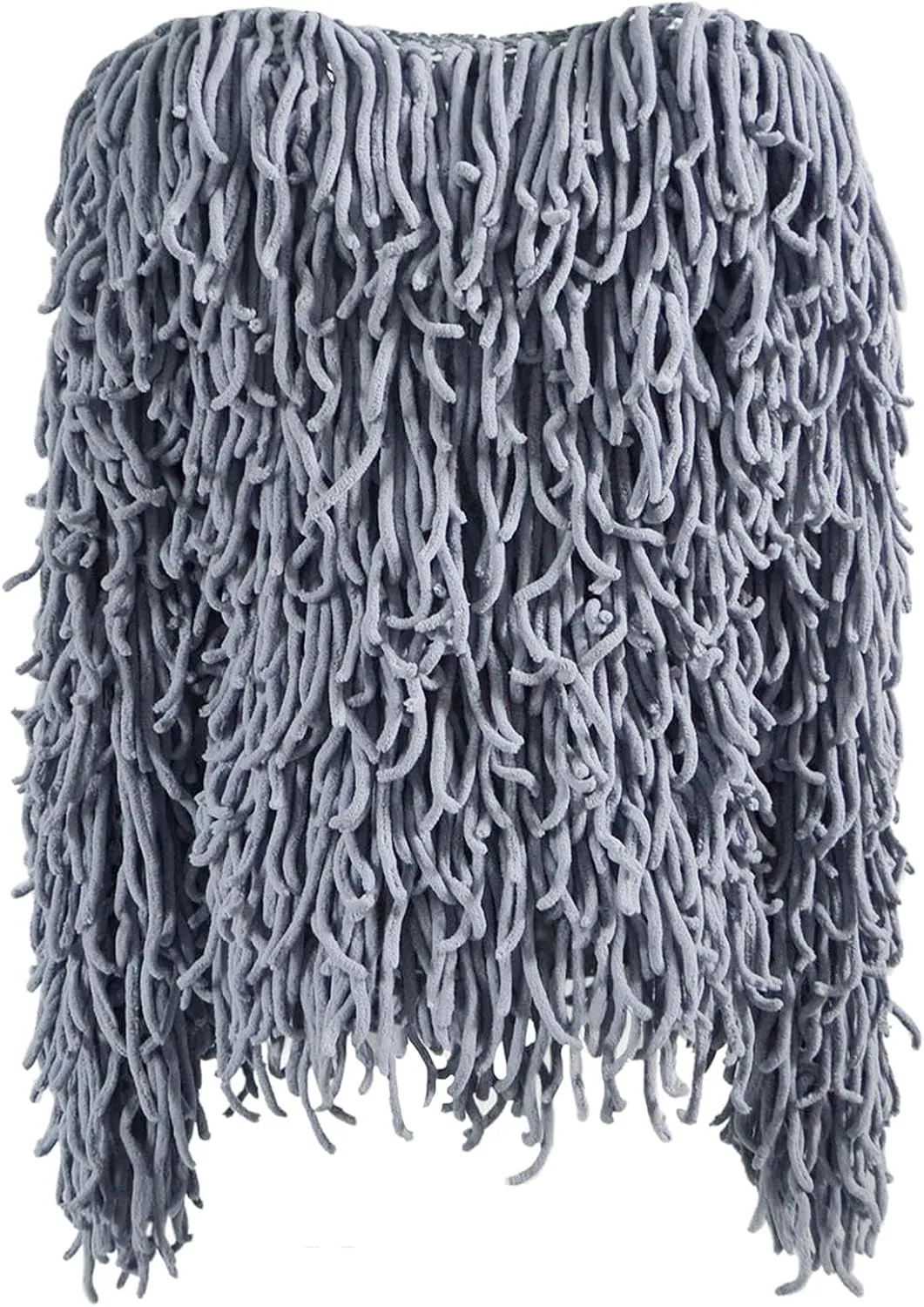 Womens Fringed Sweater Jacket Cropped Fringe Faux Suede Jackets Woven Hollow Solid Color Cardigan Fashion Casual Tops