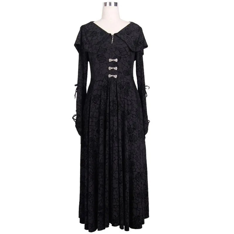 Women's Vintage Midi Dress with Bertha Collar
